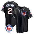 MATTH C.Cubs #2 Nico Hoerner Player Black Fashion Out 150th Anniversary Game Stitched Jerseys