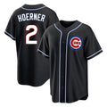 MATTH C.Cubs #2 Nico Hoerner Player Black Fashion Out Game Stitched Jerseys