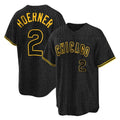 MATTH C.Cubs #2 Nico Hoerner Player Black Snake Skin City Game Stitched Jerseys
