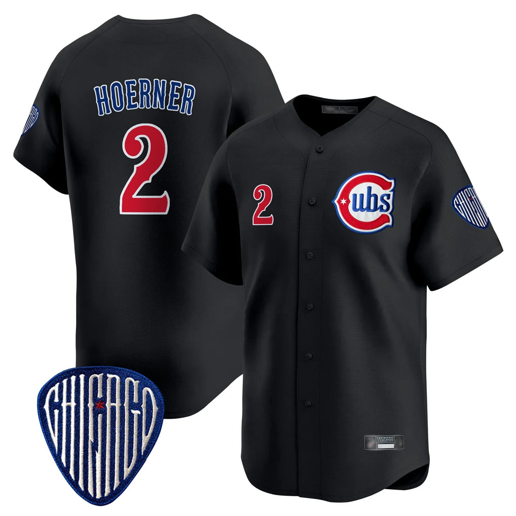 MATTH C.Cubs #2 Nico Hoerner Player Black Vapor Premier Limited Home Stitched Jerseys