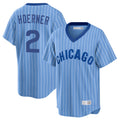 MATTH C.Cubs #2 Nico Hoerner Player Blue T-shirt Cooperstown Collection Limited Stitched Jerseys