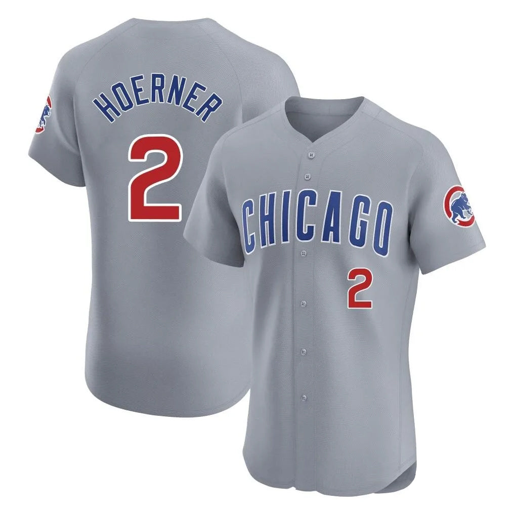 MATTH C.Cubs #2 Nico Hoerner Player Gray Road Limited Elite Home Stitched Jerseys