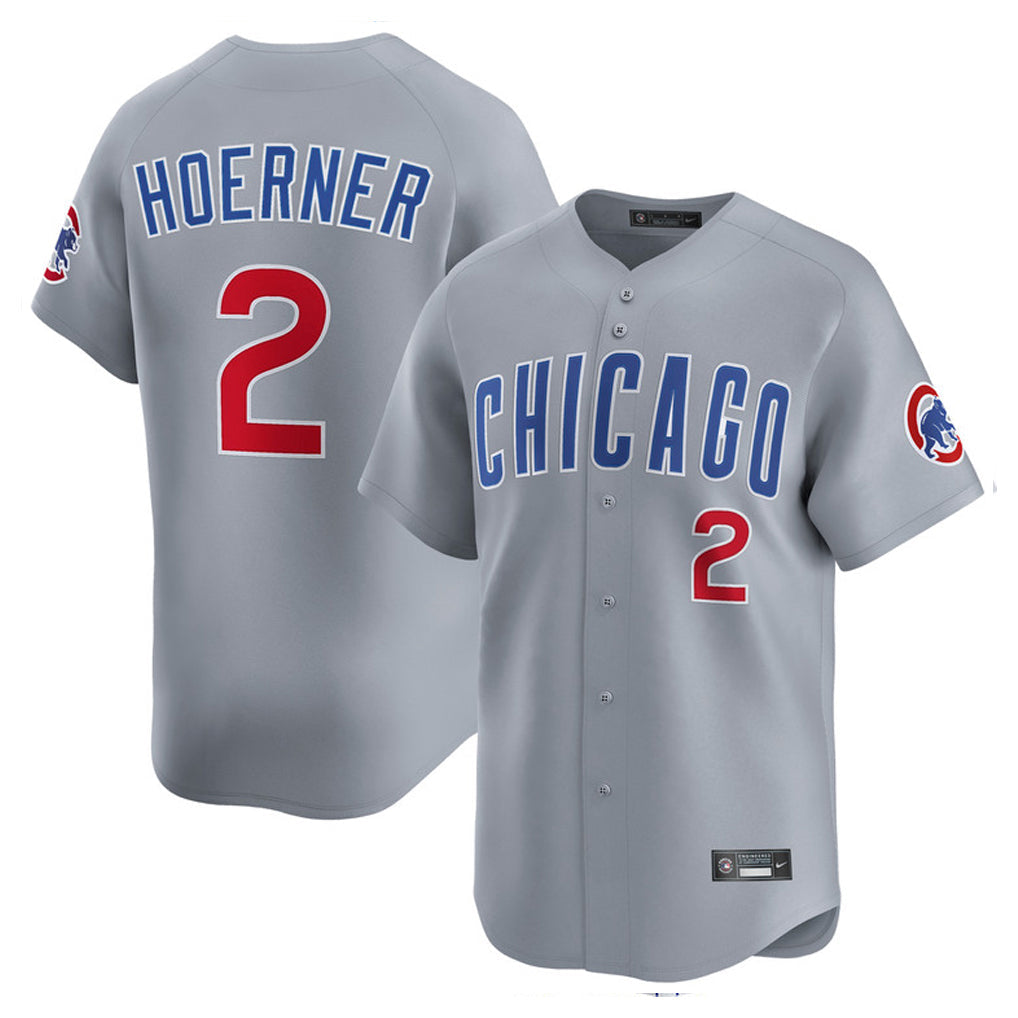 MATTH C.Cubs #2 Nico Hoerner Player Gray Road Limited Home Stitched Jerseys