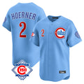 MATTH C.Cubs #2 Nico Hoerner Player Light Blue 150th Anniversary Limited Home Stitched Jerseys