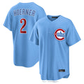 MATTH C.Cubs #2 Nico Hoerner Player Light Blue Home Game Stitched Jerseys