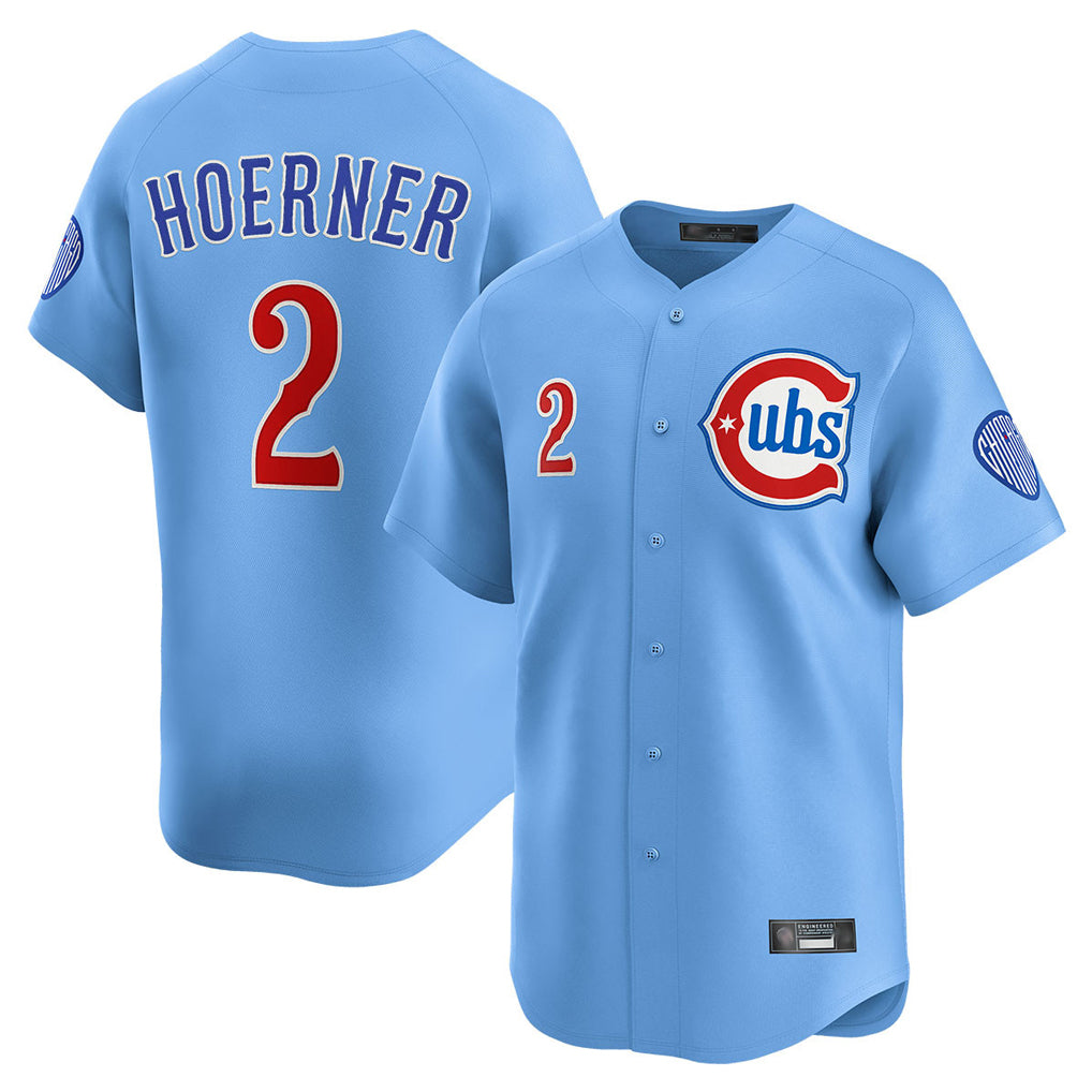 MATTH C.Cubs #2 Nico Hoerner Player Light Blue Limited Home Stitched Jerseys