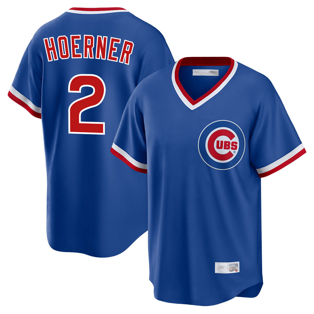 MATTH C.Cubs #2 Nico Hoerner Player Royal T-shirt Cooperstown Collection Limited Stitched Jerseys