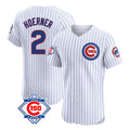 MATTH C.Cubs #2 Nico Hoerner Player White 150th Anniversary Limited Elite Home Game Stitched Jerseys