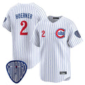 MATTH C.Cubs #2 Nico Hoerner Player White Pinstripe Vapor Premier Limited Home Stitched Jerseys