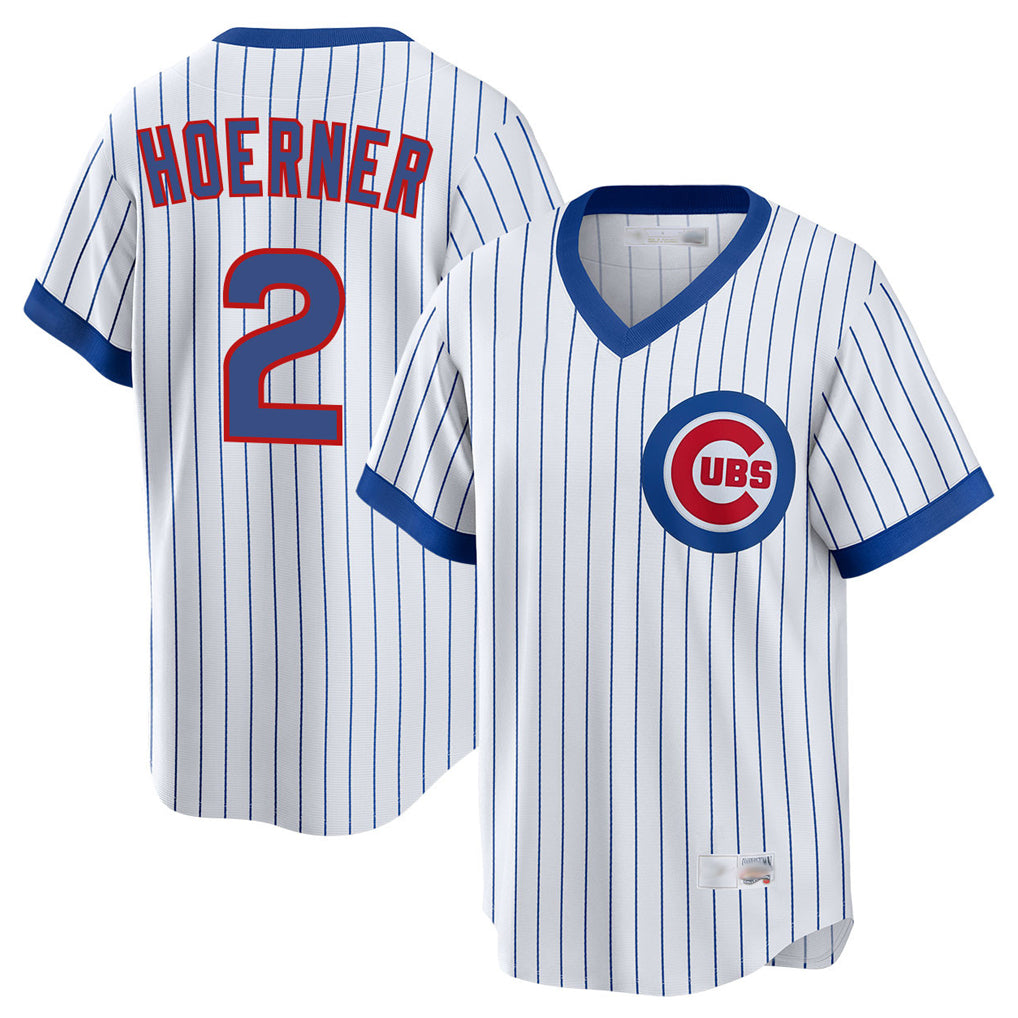 MATTH C.Cubs #2 Nico Hoerner Player White T-shirt Cooperstown Collection Limited Stitched Jerseys
