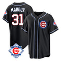 MATTH C.Cubs #31 Greg Maddux Player Black Fashion Out 150th Anniversary Game Stitched Jerseys