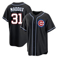 MATTH C.Cubs #31 Greg Maddux Player Black Fashion Out Game Stitched Jerseys