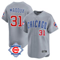 MATTH C.Cubs #31 Greg Maddux Player Gray Road 150th Anniversary Limited Home Stitched Jerseys