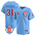 MATTH C.Cubs #31 Greg Maddux Player Light Blue 150th Anniversary Limited Home Stitched Jerseys