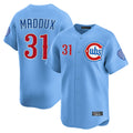 MATTH C.Cubs #31 Greg Maddux Player Light Blue Limited Home Stitched Jerseys