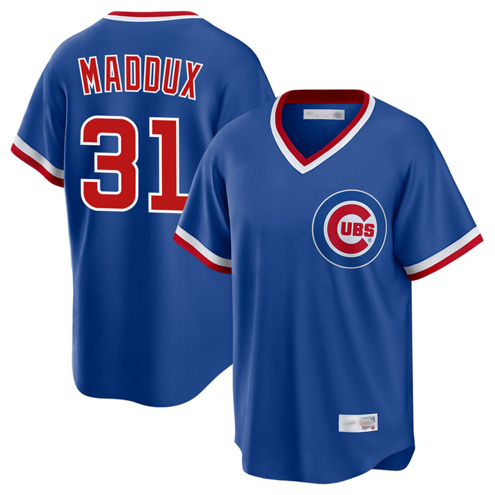 MATTH C.Cubs #31 Greg Maddux Player Royal T-shirt Cooperstown Collection Limited Stitched Jerseys