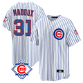 MATTH C.Cubs #31 Greg Maddux Player White 150th Anniversary Home Game Stitched Jerseys