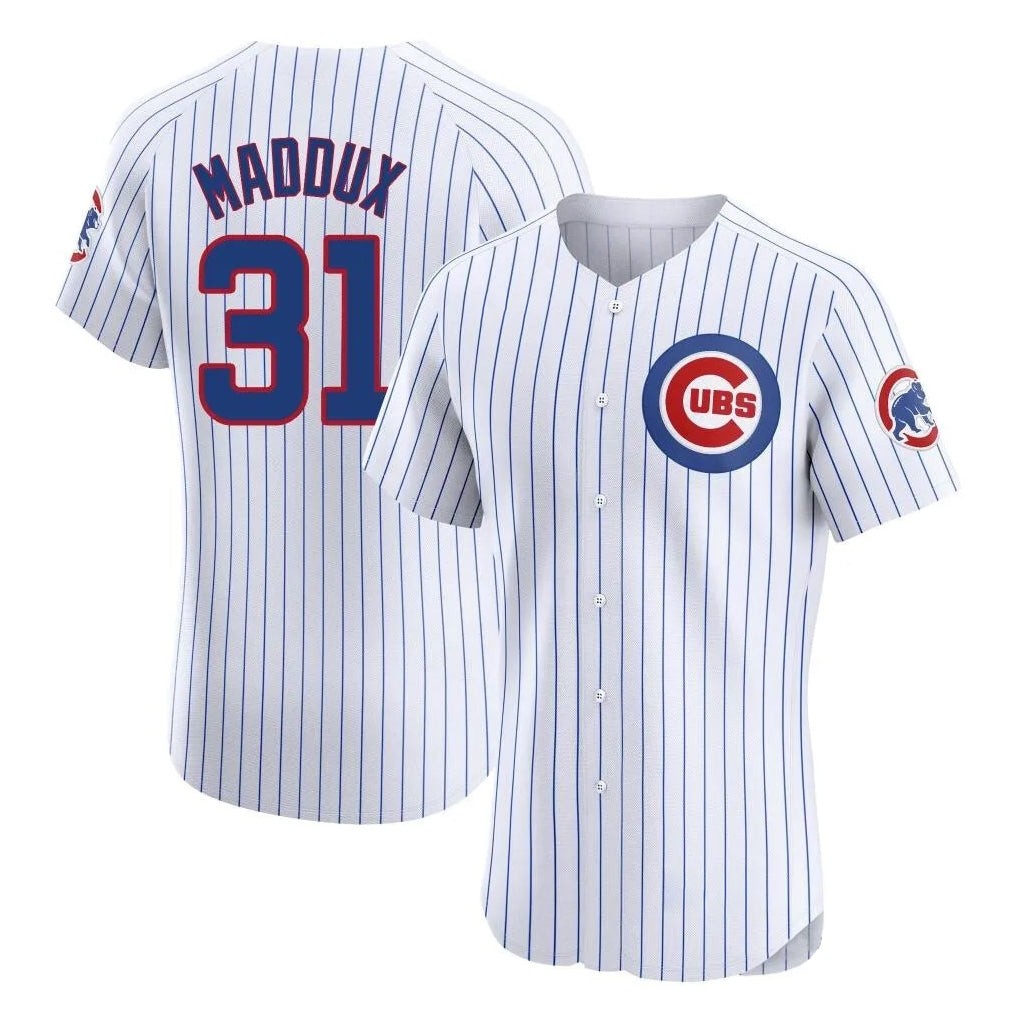 MATTH C.Cubs #31 Greg Maddux Player White Limited Elite Home Game Stitched Jerseys