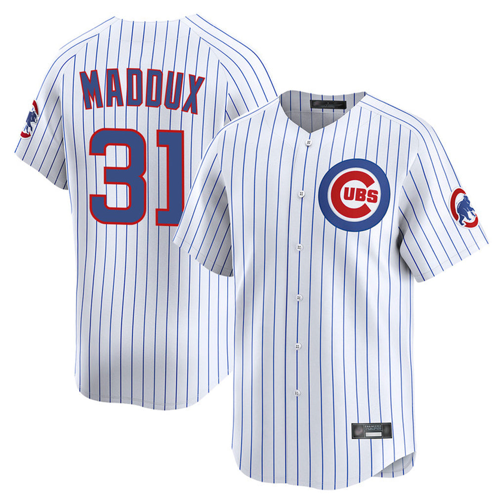 MATTH C.Cubs #31 Greg Maddux Player White Limited Home Game Stitched Jerseys
