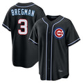 MATTH C.Cubs #3 Alex Bregman Black Fashion Out Game Stitched Jerseys