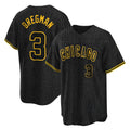 MATTH C.Cubs #3 Alex Bregman Black Snake Skin City Game Stitched Jerseys