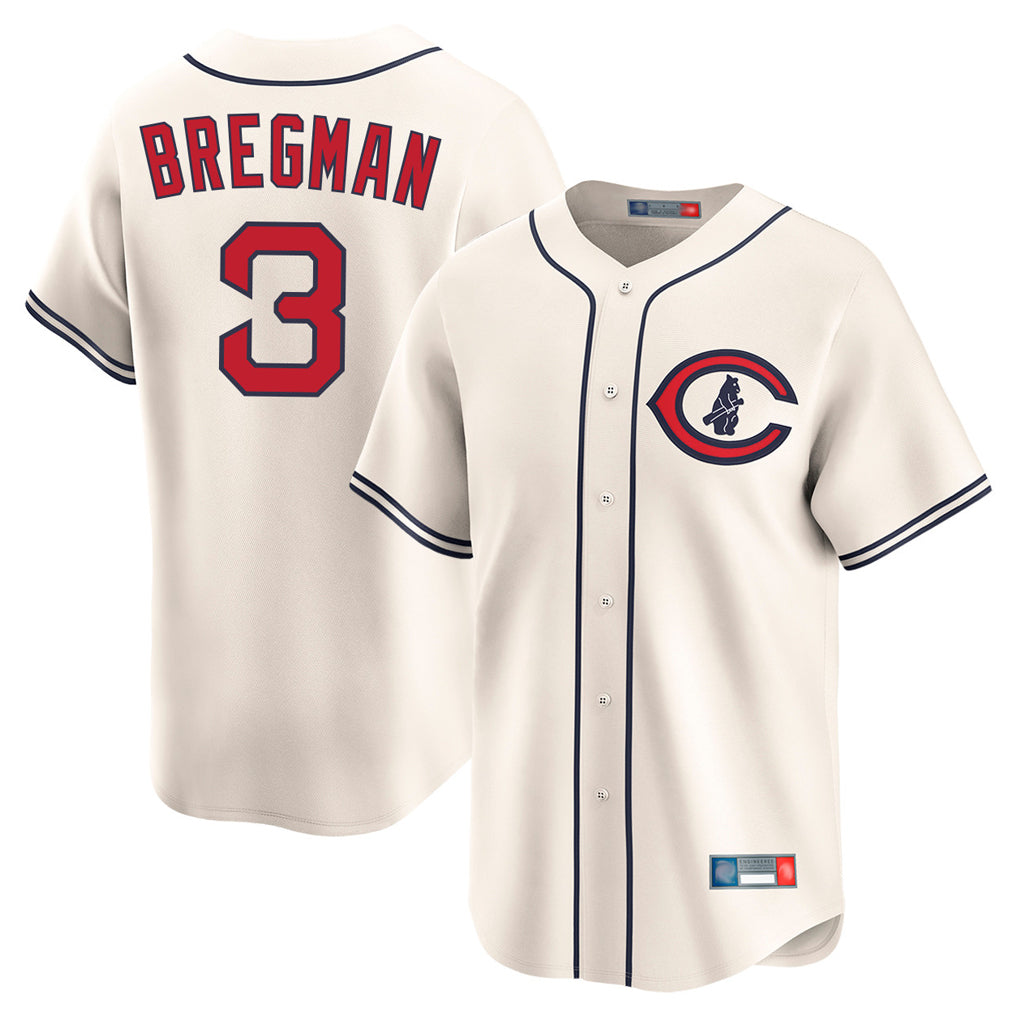 MATTH C.Cubs #3 Alex Bregman Cream Field of Dreams Limited Home Game Stitched Jerseys
