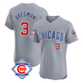 MATTH C.Cubs #3 Alex Bregman Gray Road 150th Anniversary Limited Elite Home Stitched Jerseys