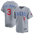 MATTH C.Cubs #3 Alex Bregman Gray Road Limited Home Stitched Jerseys