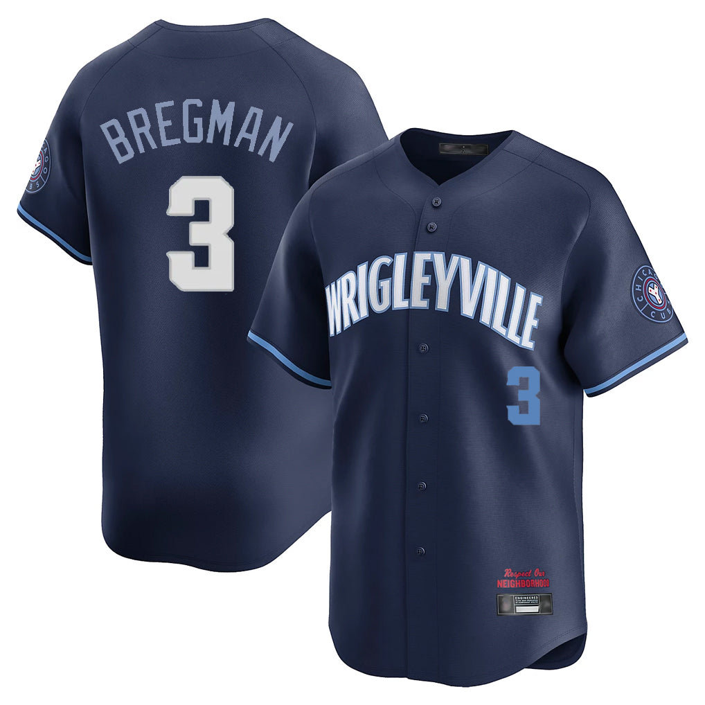MATTH C.Cubs #3 Alex Bregman Navy City Connect Limited Home Stitched Jerseys