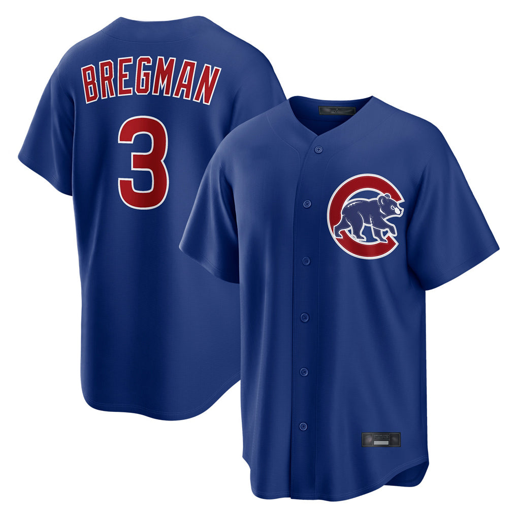MATTH C.Cubs #3 Alex Bregman Royal Home Game Stitched Jerseys