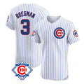 MATTH C.Cubs #3 Alex Bregman White 150th Anniversary Limited Elite Home Game Stitched Jerseys