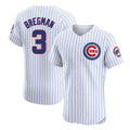 MATTH C.Cubs #3 Alex Bregman White Limited Elite Home Game Stitched Jerseys