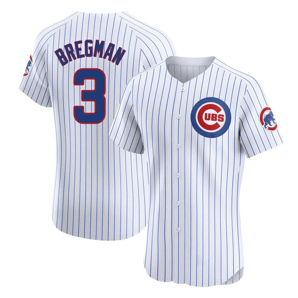 MATTH C.Cubs #3 Alex Bregman White Limited Elite Home Game Stitched Jerseys