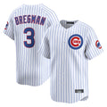 MATTH C.Cubs #3 Alex Bregman White Limited Home Game Stitched Jerseys
