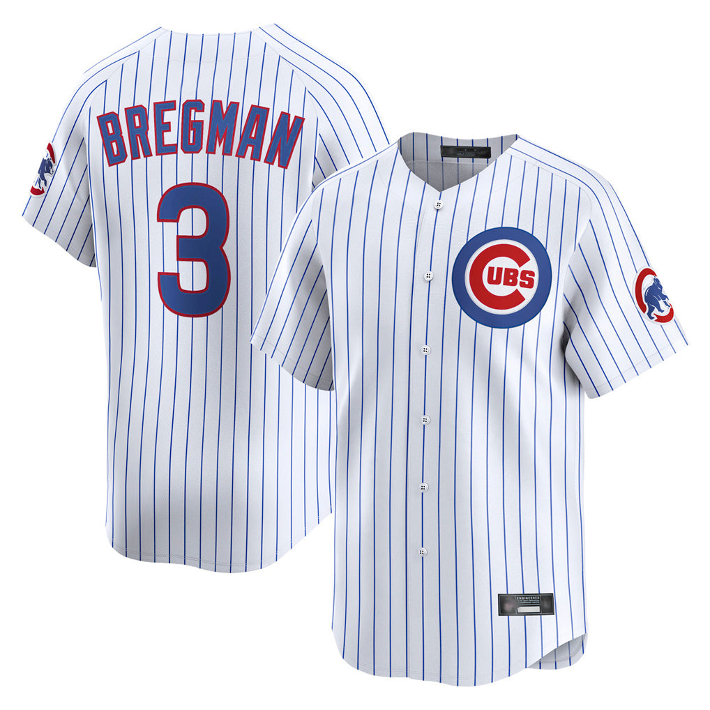MATTH C.Cubs #3 Alex Bregman White Limited Home Game Stitched Jerseys