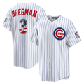 MATTH C.Cubs #3 Alex Bregman White USA 250 Fourth of July Home Stadium Jersey