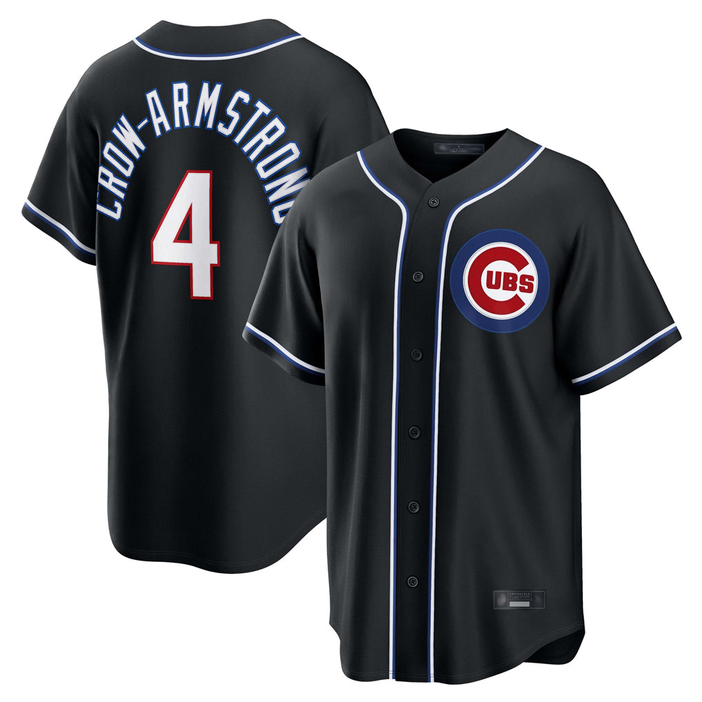 MATTH C.Cubs #4 Pete Crow-Armstrong Player Black Fashion Out Game Stitched Jerseys