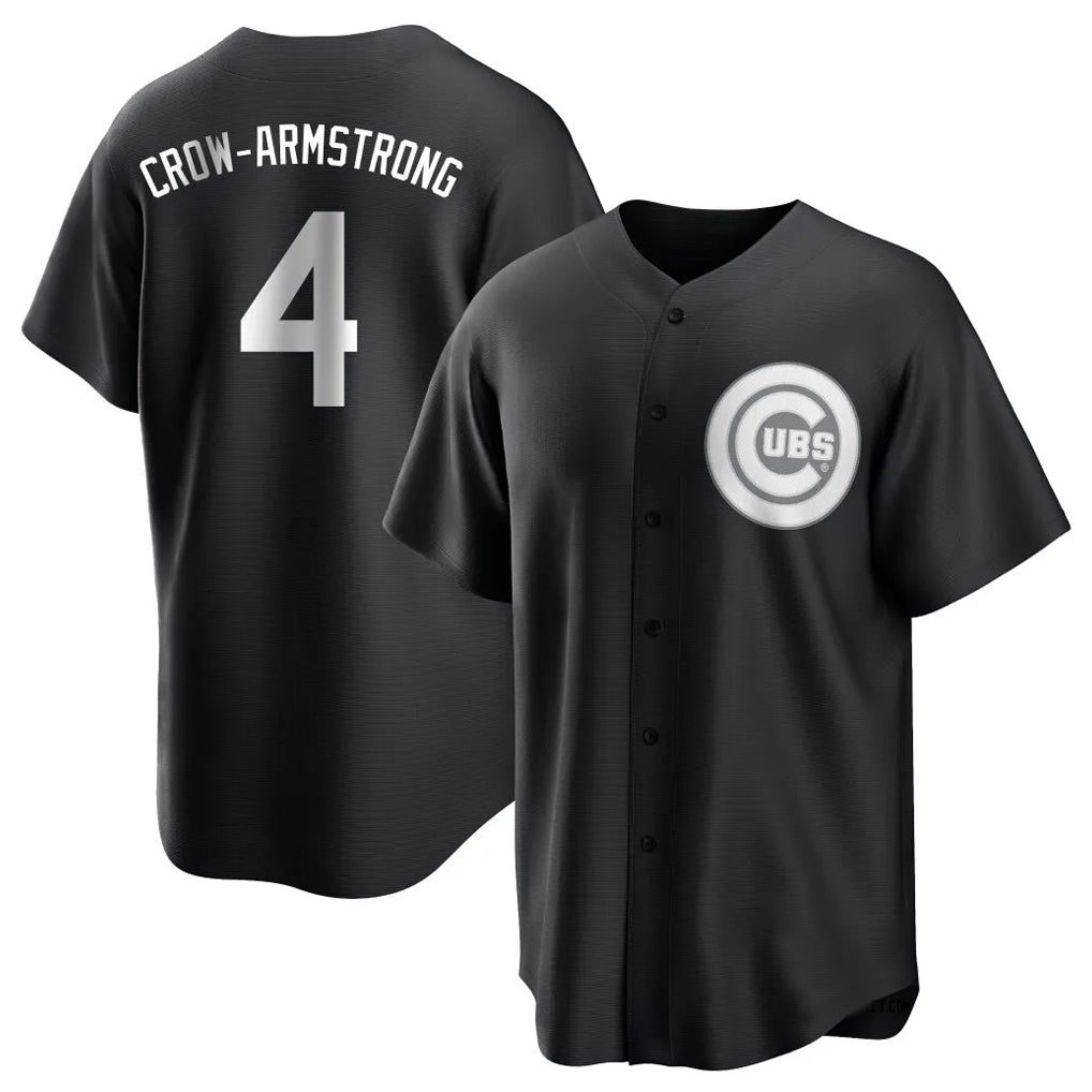MATTH C.Cubs #4 Pete Crow-Armstrong Player Black Game Stitched Jerseys
