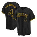 MATTH C.Cubs #4 Pete Crow-Armstrong Player Black Snake Skin City Game Stitched Jerseys