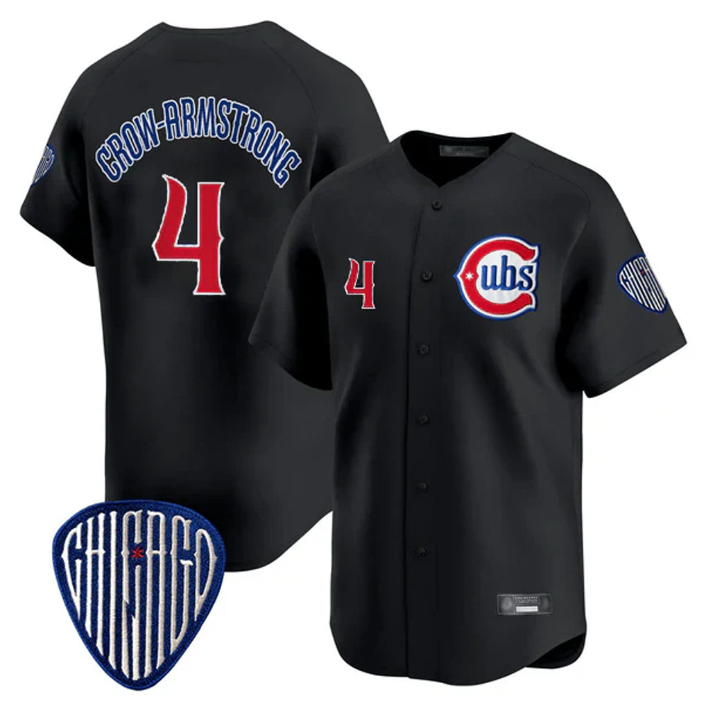 MATTH C.Cubs #4 Pete Crow-Armstrong Player Black Vapor Premier Limited Home Stitched Jerseys
