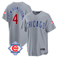 MATTH C.Cubs #4 Pete Crow-Armstrong Player Gray 150th Anniversary Home Game Stitched Jerseys
