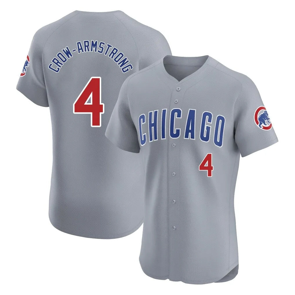 MATTH C.Cubs #4 Pete Crow-Armstrong Player Gray Road Limited Elite Home Stitched Jerseys