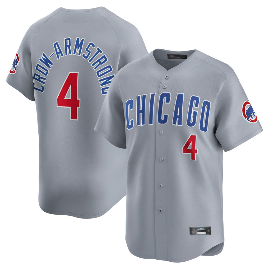 MATTH C.Cubs #4 Pete Crow-Armstrong Player Gray Road Limited Home Stitched Jerseys