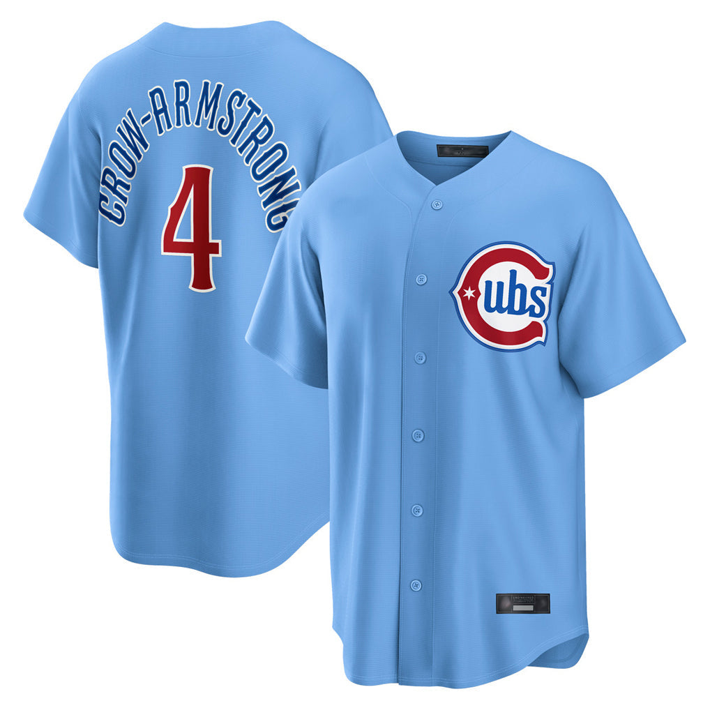 MATTH C.Cubs #4 Pete Crow-Armstrong Player Light Blue Home Game Stitched Jerseys