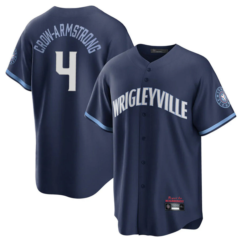 MATTH C.Cubs #4 Pete Crow-Armstrong Player Navy City Connect Home Game Stitched Jerseys