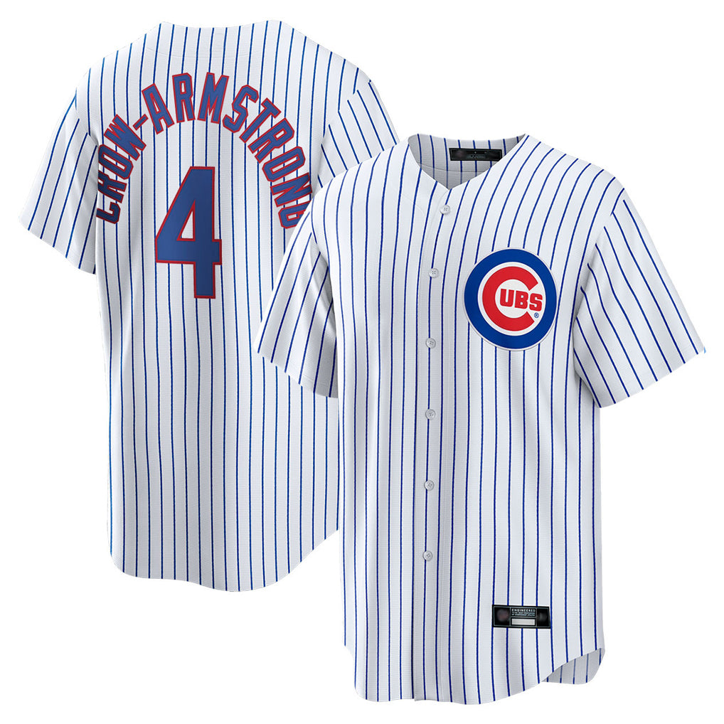 MATTH C.Cubs #4 Pete Crow-Armstrong Player White Game Home Stitched Jerseys