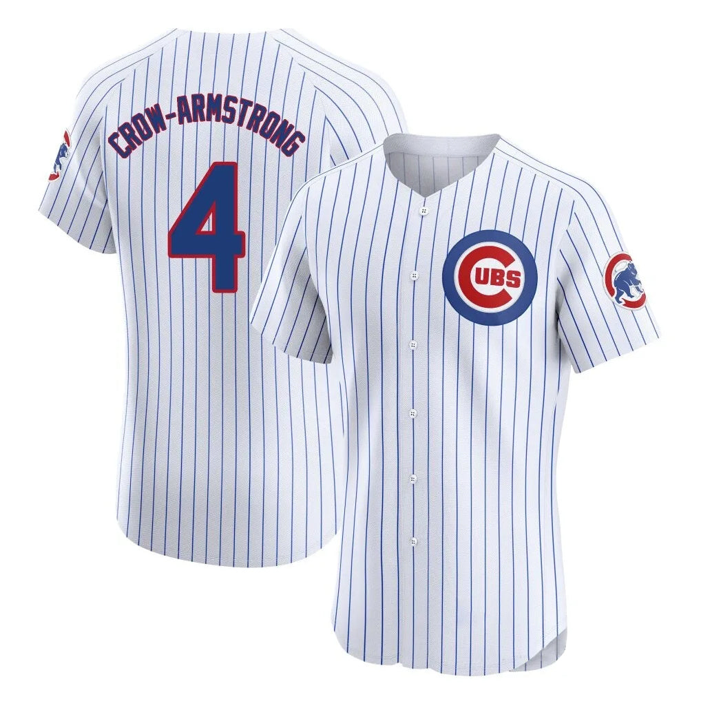MATTH C.Cubs #4 Pete Crow-Armstrong Player White Limited Elite Home Game Stitched Jerseys