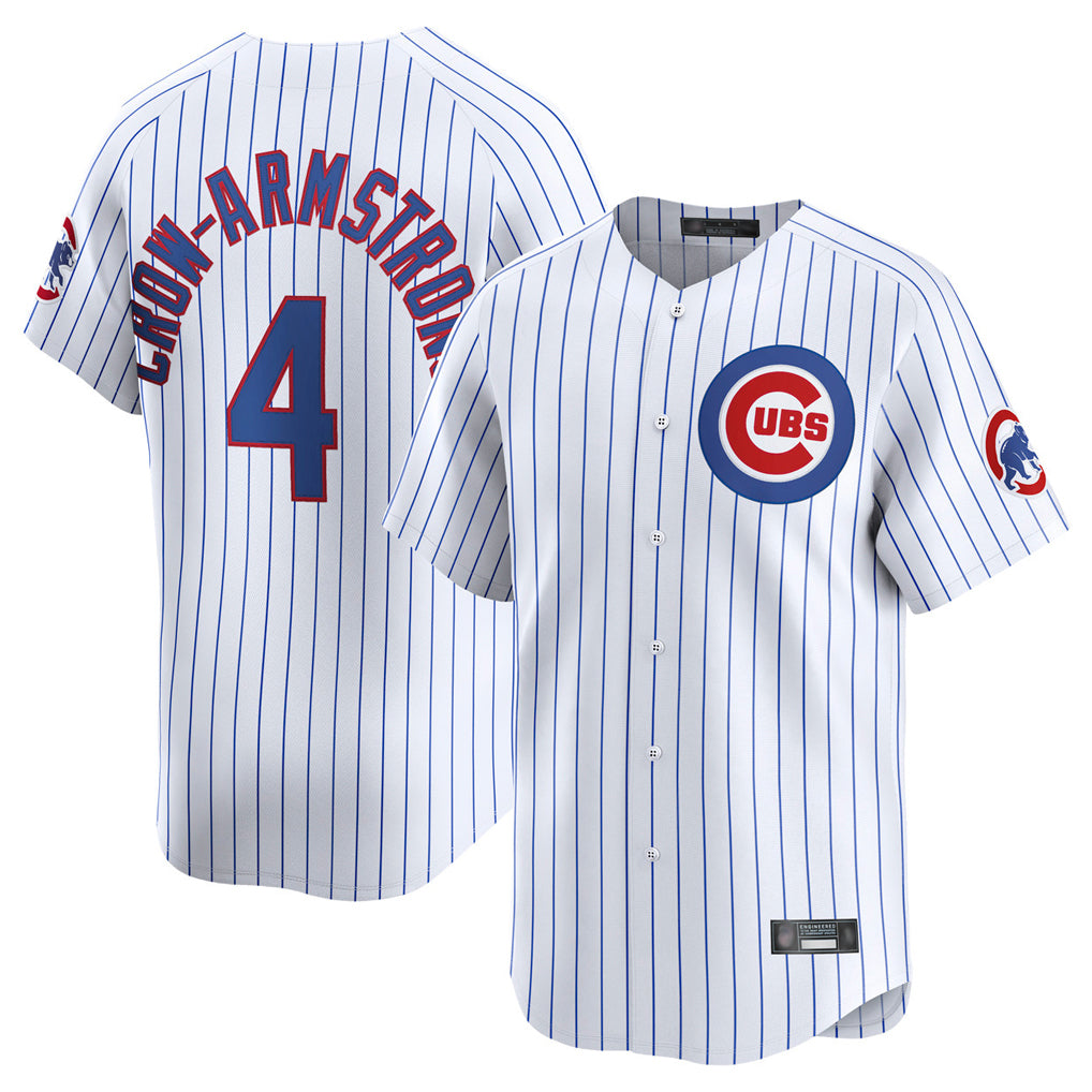 MATTH C.Cubs #4 Pete Crow-Armstrong Player White Limited Home Game Stitched Jerseys
