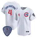 MATTH C.Cubs #4 Pete Crow-Armstrong Player White Pinstripe Vapor Premier Limited Home Stitched Jerseys