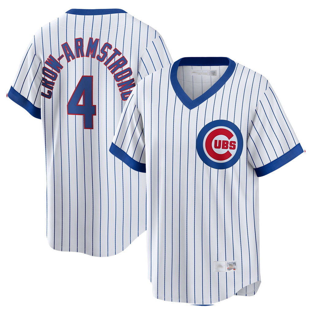 MATTH C.Cubs #4 Pete Crow-Armstrong Player White T-shirt Cooperstown Collection Limited Stitched Jerseys